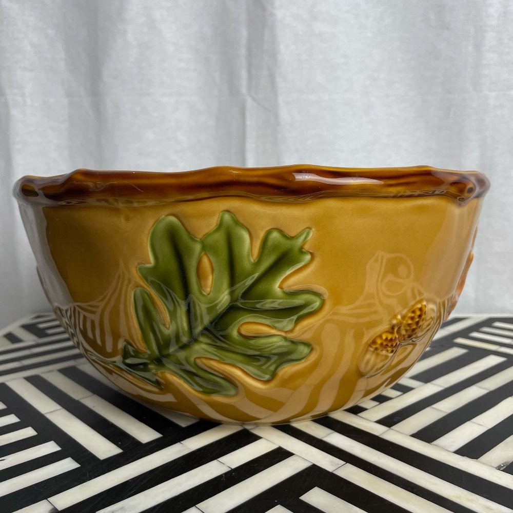 Large Ceramic Fall Festive Serving Bowl